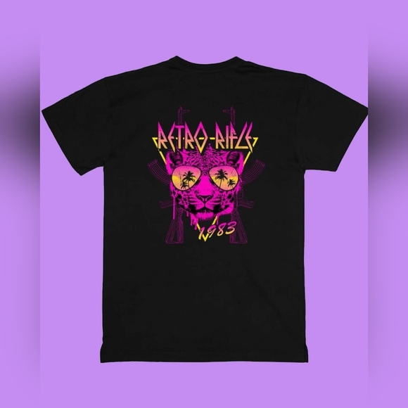 Retro Rifle Def Lep T-shirt - Picture 2 of 4